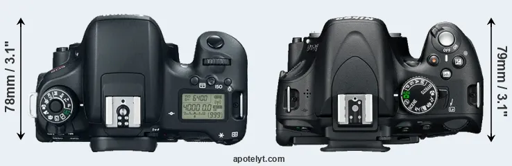 Compare T6s versus D5100 top