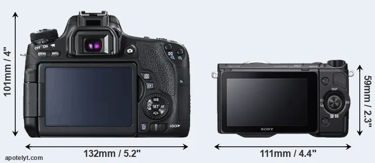 Comparison T6s or NEX-5R rear