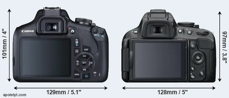 Comparison T7 or D5100 rear