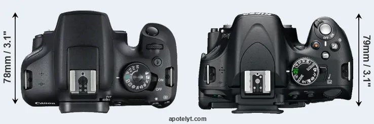 Compare T7 versus D5100 top