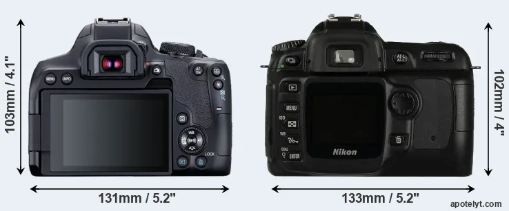 Comparison T8i or D50 rear
