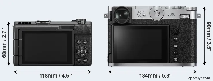 Comparison V1 or GFX 100RF rear
