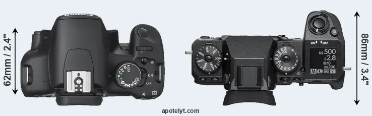 Compare XSi versus X-H1 top