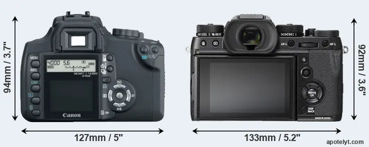 Comparison XT or X-T2 rear