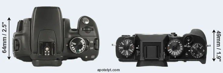 Compare XT versus X-T2 top