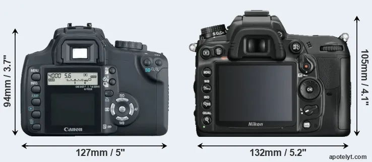Comparison XT or D7000 rear