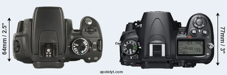 Compare XT versus D7000 top