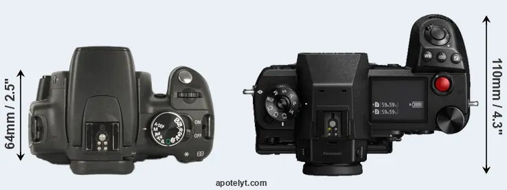 Compare XT versus S1H top