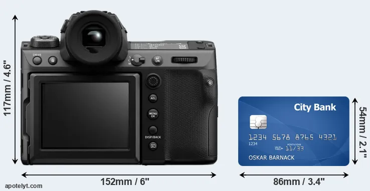 GFX 100 II and credit card rear side