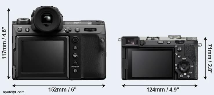 Comparison GFX 100 II or A7C R rear