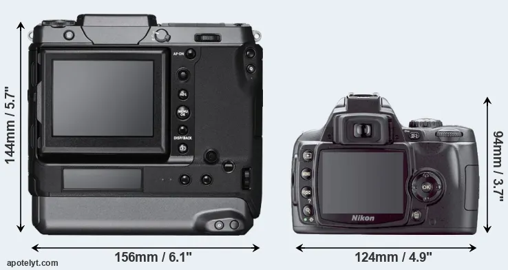 Comparison GFX 100 or D40X rear