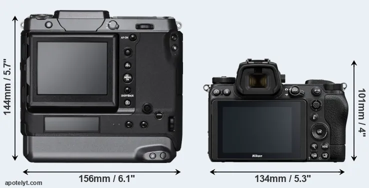 Comparison GFX 100 or Z7 II rear