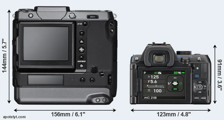 Comparison GFX 100 or K-S2 rear