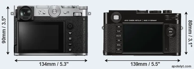 Comparison GFX 100RF or M Typ 262 rear