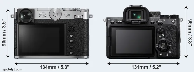 Comparison GFX 100RF or A7 IV rear