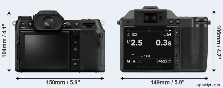 Comparison GFX 100S II or X2D 100C rear