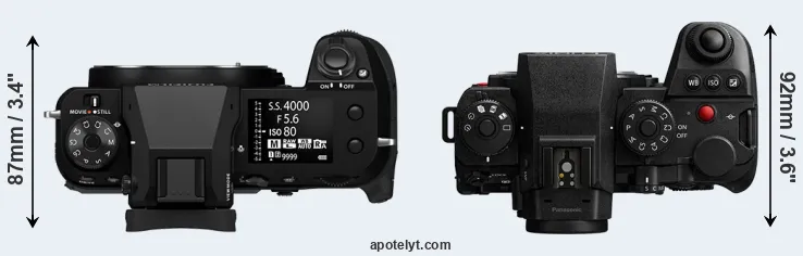 Compare GFX 100S II versus S1R II top
