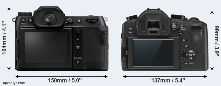 Comparison GFX 100S or V-LUX Typ 114 rear
