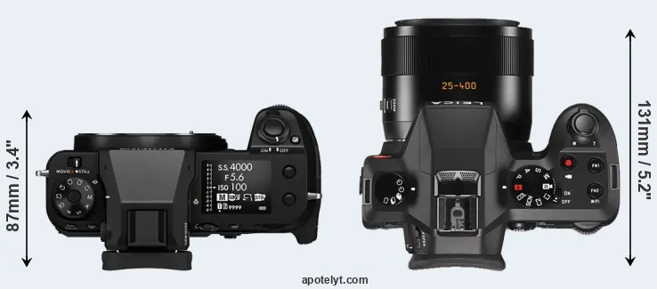 Compare GFX 100S versus V-LUX Typ 114 top