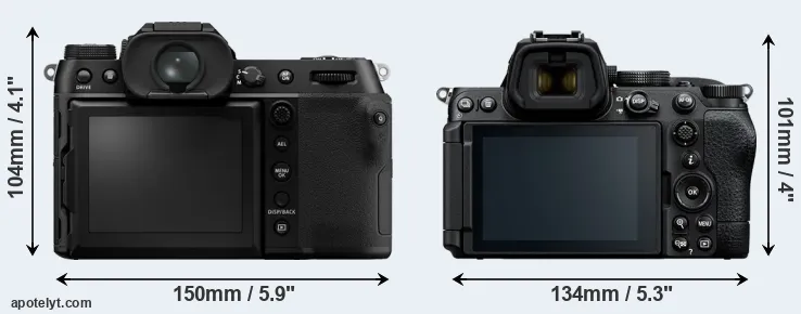 Comparison GFX 100S or Z5 II rear