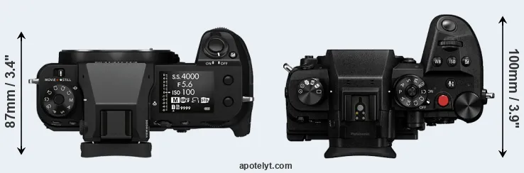 Compare GFX 100S versus GH6 top