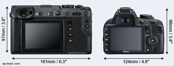Comparison GFX 50R or D3100 rear