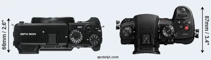 Compare GFX 50R versus GH5s top