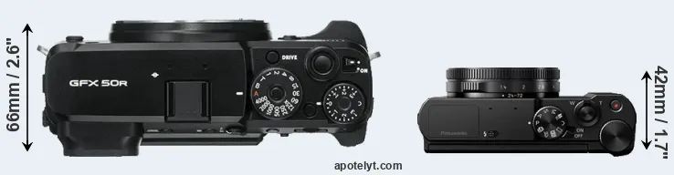 Compare GFX 50R versus LX10 top