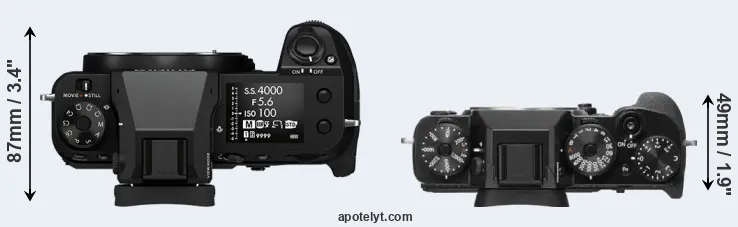 Compare GFX 50S II versus X-T2 top