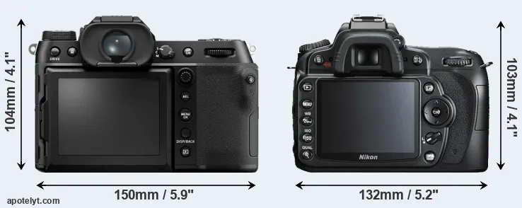Comparison GFX 50S II or D90 rear
