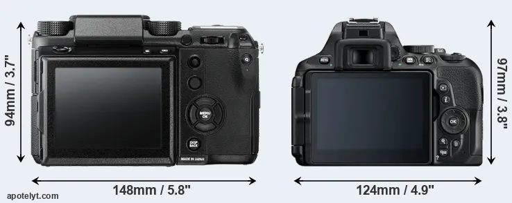Comparison GFX 50S or D5600 rear