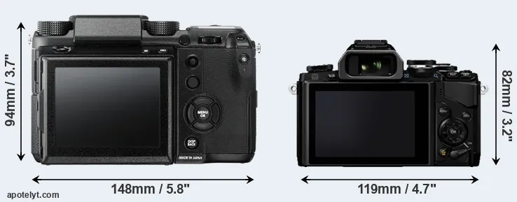 Comparison GFX 50S or E-M10 rear