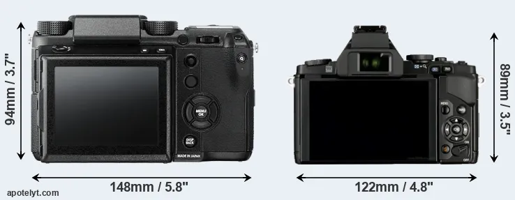 Comparison GFX 50S or E-M5 rear