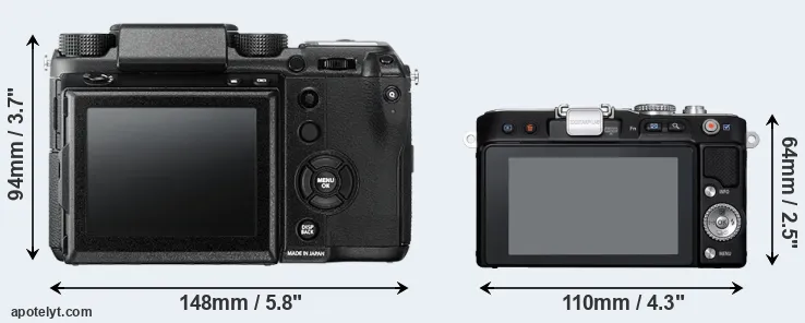 Comparison GFX 50S or E-PL3 rear