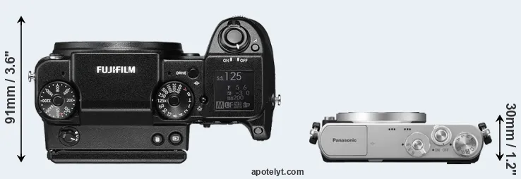Compare GFX 50S versus GM1 top