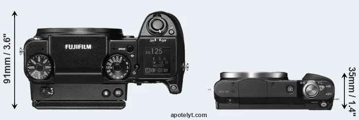 Compare GFX 50S versus NEX-3N top