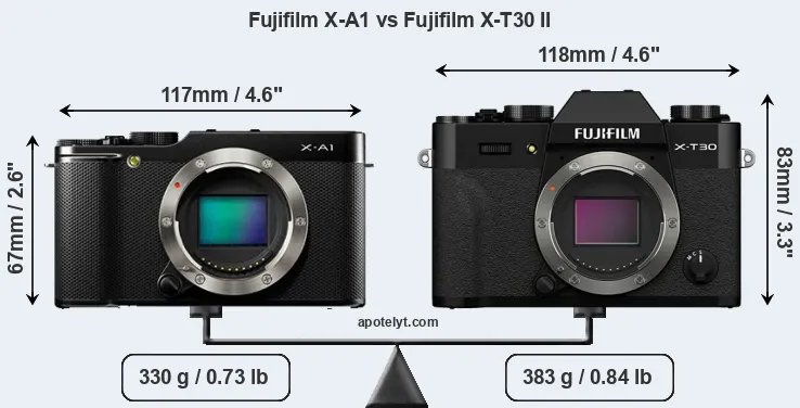 Size Fujifilm X-A1 vs Fujifilm X-T30 II
