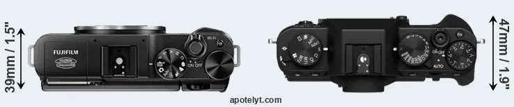 Compare X-A1 versus X-T30 II top