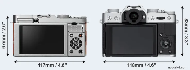 Comparison X-A2 or X-T10 rear