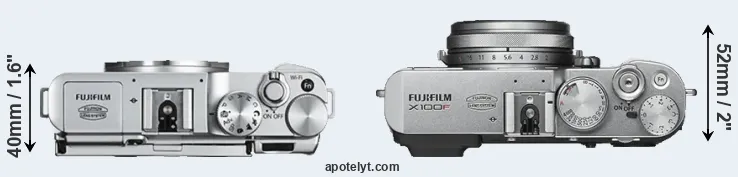 Compare X-A2 versus X100F top