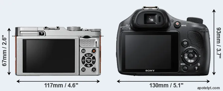 Comparison X-A2 or HX400V rear