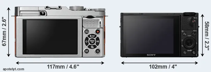 Comparison X-A2 or RX100 IV rear