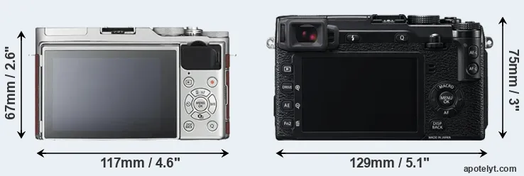Comparison X-A3 or X-E2 rear
