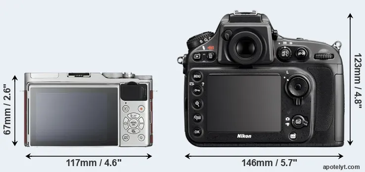 Comparison X-A3 or D800E rear