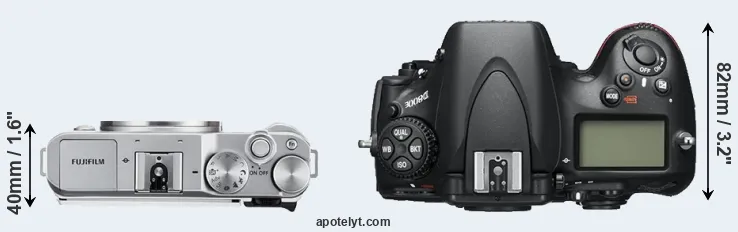 Compare X-A3 versus D800E top