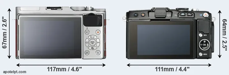 Comparison X-A3 or E-PL5 rear