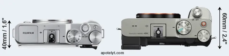 Compare X-A3 versus A7C top