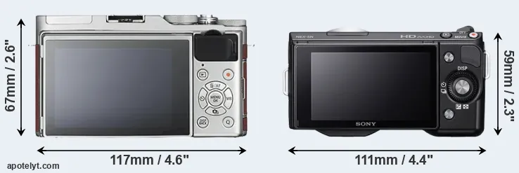 Comparison X-A3 or NEX-5N rear