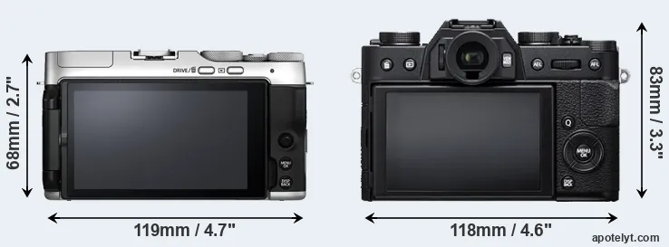 Comparison X-A7 or X-T20 rear