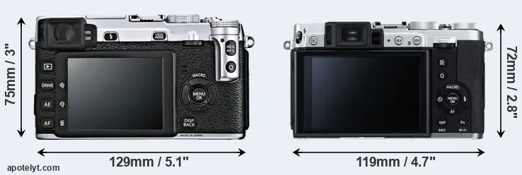 Comparison X-E1 or X30 rear